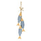Hanging fish, H 42 cm, Wood, Blue