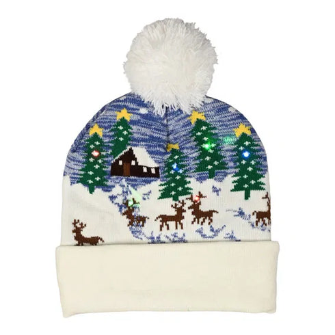 Julmössa med LED ljus, Blå/Vit
