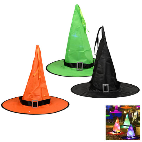 Häxhatt med LED för upphängning H 34cm, 3ass