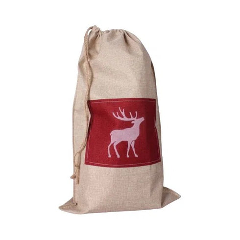 Julklappssäck med Ren, H60cm Filt, Natur