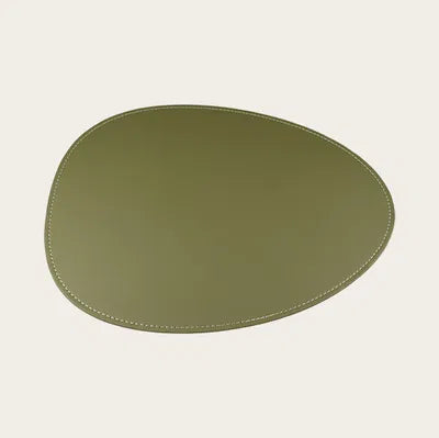Placemat, H 42cm, Faux leather, Olive green