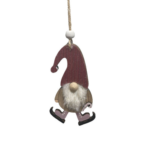 Tomte i trä hängande H 10cm