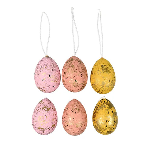 Påskägg, H 6cm, Dia. 4cm, Flerfärgade, 6/påse