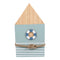 Beach house for decoration, H18cm, Wood, Blue