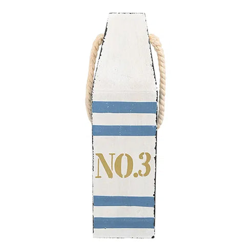 Wooden hanging figure, H20cm, White/blue