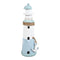 Lighthouse with LED H28cm, Wood, Blue/White