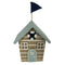 Wooden house for decoration, H16cm, Wood, Blue