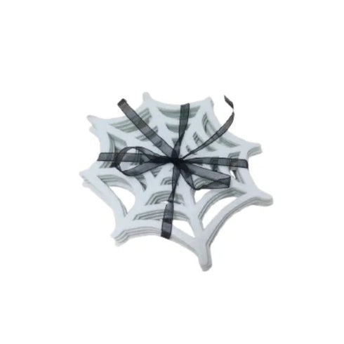 Halloween Glasunderlägg spindelnät vit 4-set