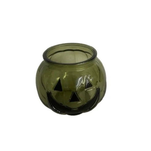 Ljuslykta pumpa grön H 8cm