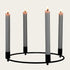 Adventsljusstake, 4 ljus, Dia30cm Svart