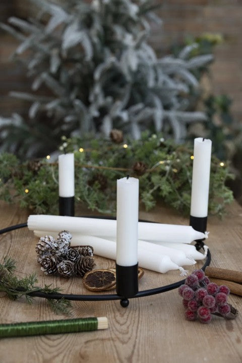 Adventsljusstake, 4 ljus, Dia30cm Svart