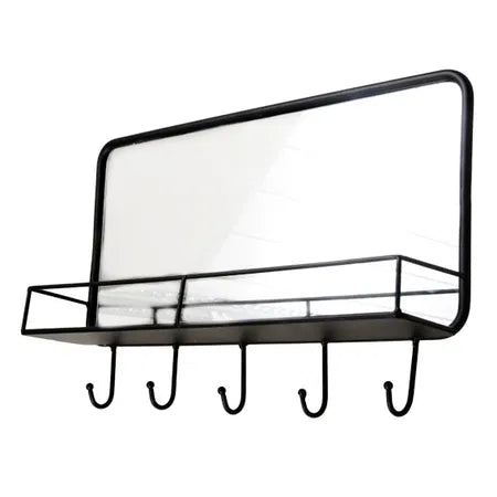 Spegel, med hylla och krokar