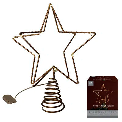 Toppstjärna 20 LED, Guld