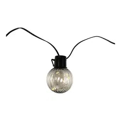 Ljuskedja med 10 glödlampor, IP44, med timer 6/18