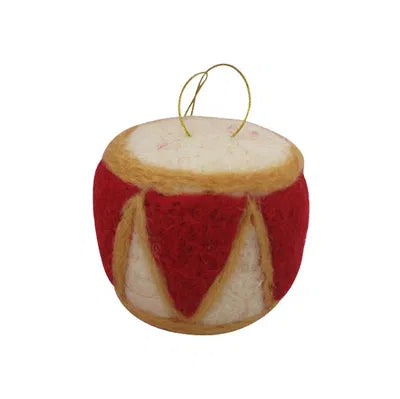 Trumma, H4cm, Ull, Röd/Vit