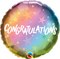 18" ROUND QX FOIL PRINT 001CT CONGRATULATIONS OMBRE & STARS
