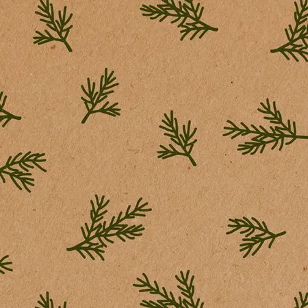 Presentpapper - "Brunt med grankvistar" - 5 m