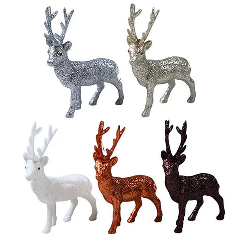 Rådjur, Glitter, H34cm Plast, 5 varianter, 1/påse,
