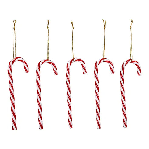 Polkagrisar, H12cm, Röd/Vit, 5/påse