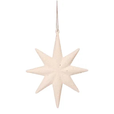 Stjärna, liten, H12cm, Plast, Vit