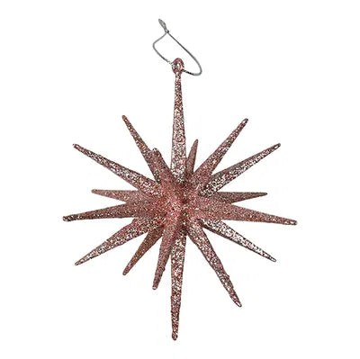 Stjärna med glitter, H15cm, Plast, Rosa