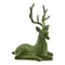 Hjort liggande, H 26cm, Grön med "sammetsyta".