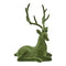 Hjort liggande, H 36cm, Grön med "sammetsyta".