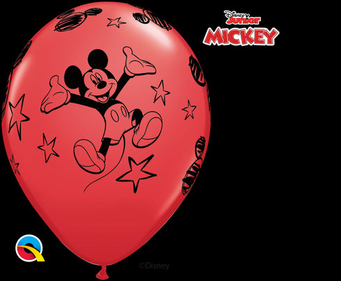12" RND LIC LATEX RED 006CT DNJR MICKEY MOUSE