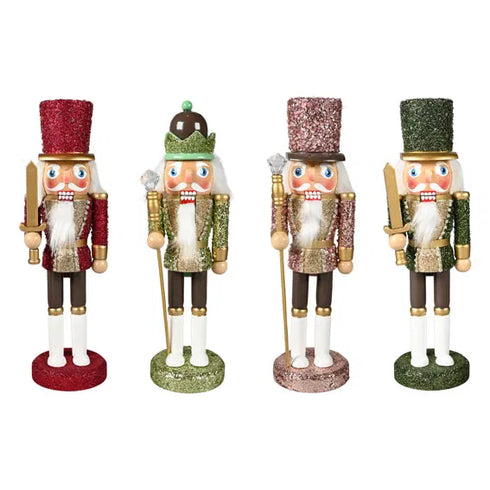 Nötknäppare, H 25,5cm, Trä, Rosa/ Röd/Grön/Ljusgrön, 4ass