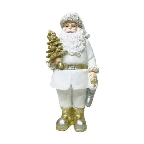 Jultomten, H 14cm, Vit