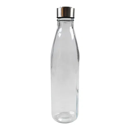 Flaska, med lock av metall. 1000 ml m. silver