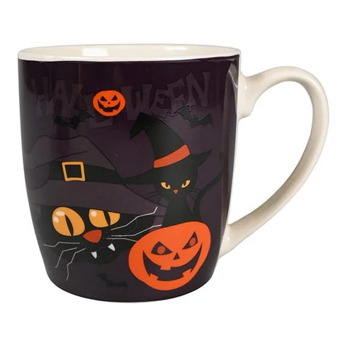 Mugg Katt & Pumpor, H 9 cm, Porslin