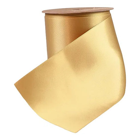 Tygband, Satin, Guld, 5m/rll