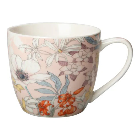 Mugg, med blommor, H9,50xDia10,50cm, 520ml