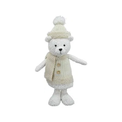 Isbjörn, H45cm Polyester, Vit