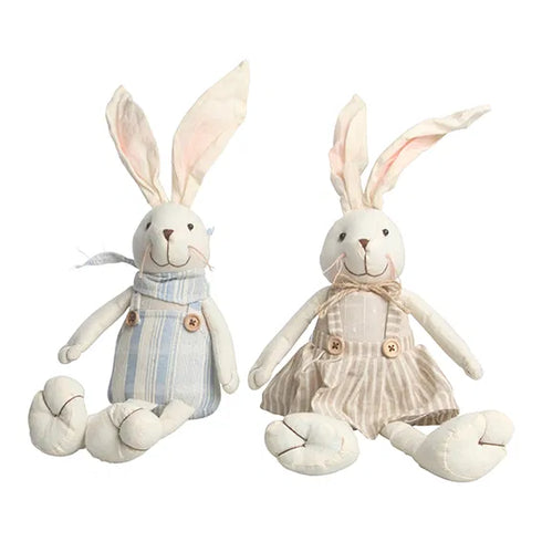 Påskhare, H 47cm, B 19cm, D 8cm, 2ass, beige/blå