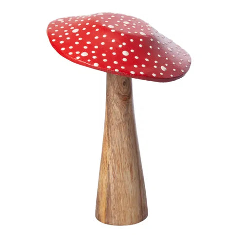 Flygsvamp i trä, H 18cm, Röd