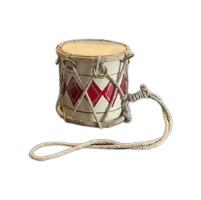 Trumma, H7cm, Trä/Läder, Röd