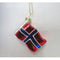 Glass Christmas bauble Norway flag, H 12cm
