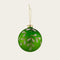 Glass bauble, green, leaf, with glitter, Dia. 8cm