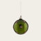 Glass bauble, green, star, with glitter, Dia. 8cm