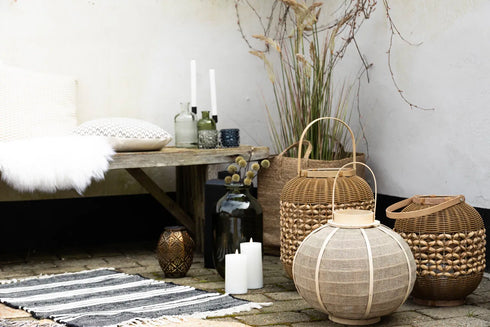 Lykta, med glaskupa, dia 8cm