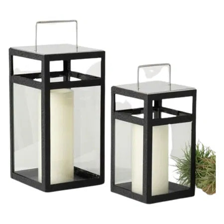Lykta, m/glaspaneler, H38xB20xD20cm
