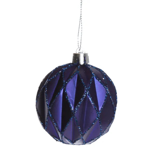 Julkula, Lila med glitter, Plast, Dia. 6cm