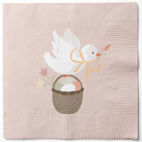 Servetter, 3-lags, Rose, Påskkyckling