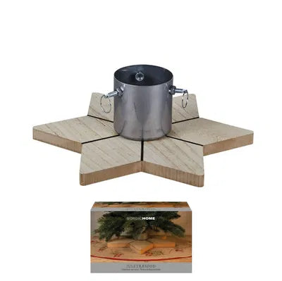 Julgransfot, H 15cm, Silver/Trä