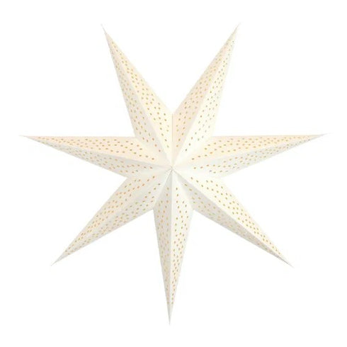 Pappersstjärna, med 7 spetsar, Dia. 60cm, Vit