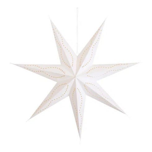 Pappersstjärna, med 7 spetsar Dia. 75cm, Vit