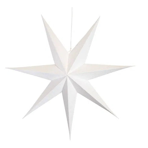 Pappersstjärna med 7 spetsar, Dia110cm, Vit