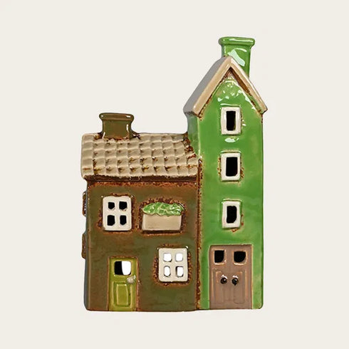 Keramikhus, Grönt, H 15cm